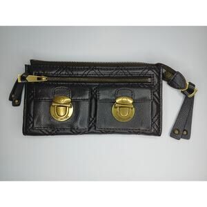 Vintage Marc Jacobs Quilted Stamp Leather Wallet BROWN